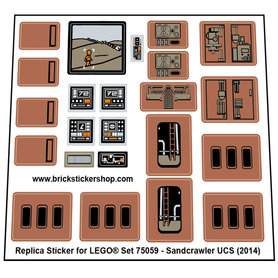 Precut Custom Replacement Stickers for Lego Set 75059 - Sandcrawler UCS (2014)