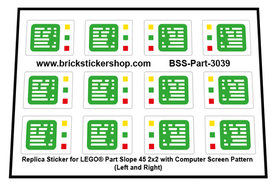 Custom Sticker - part 3039 - Slope 45 2x2 with computer Screen Pattern