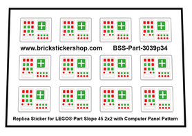 Custom Sticker - part 3039p34 - Slope 45 2x2 with computer Panel Pattern