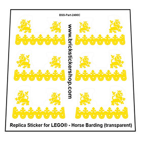 Precut Custom Stickers voor Lego Horse Barding Crusader Yellow