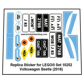 Replacement Sticker for Set 10252 - Volkswagen Beetle