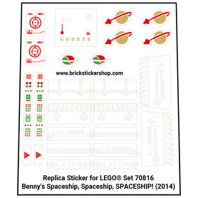Replacement Sticker for Set 70816 - Benny's Spaceship, Spaceship, SPACESHIP!