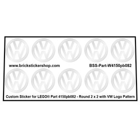 Custom Stickers fits LEGO Round Tile 2 x 2 with VW Logo Pattern