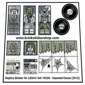 Lego Set 10228 - Haunted House (2012) Precut Custom Replacement Stickers