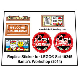 Lego Set 10245 - Santa's Workshop (2014) Precut Custom Replacement Stickers