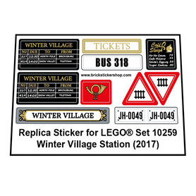 Lego Set 10259 - Winter Village Station (2017) Precut Custom Replacement Stickers