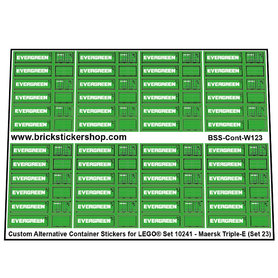 Custom Container Stickers for LEGO set 10241 - MAERSK Triple E (Set 23)