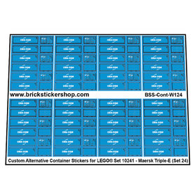 Custom Container Stickers for LEGO set 10241 - MAERSK Triple E (Set 24)