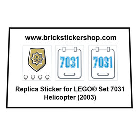 Replacement sticker fits LEGO 7031 - Helicopter