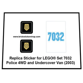 Replacement sticker Lego  7032 - Police 4WD and Undercover Van