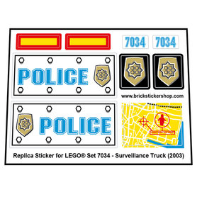 Replacement sticker Lego  7034 - Surveillance Truck