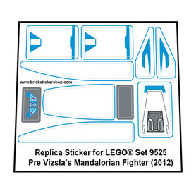 Replacement sticker fits LEGO 9525 - Pre Vizsla's Mandalorian Fighter
