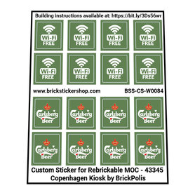 Custom Sticker - Rebrickable MOC - 43345 - Copenhagen Kiosk by Brickpolis
