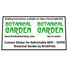 Custom Stickers fits LEGO Rebrickable MOC - 26998 - Botanical Garden by Brickpolis