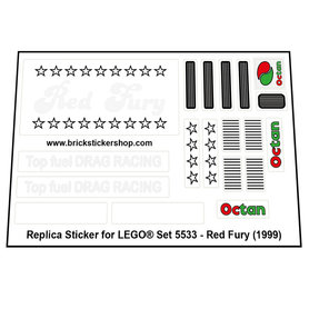2493c01pb03 Sticker Red x1 5 Stripes Lego Window 1x4x5