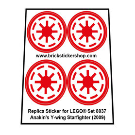 Replacement sticker fits LEGO 8037 - Anakin's Y-wing Starfighter
