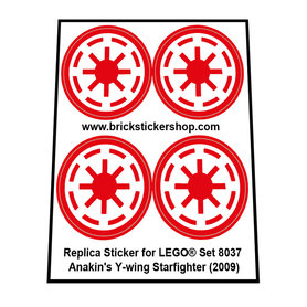 Replacement Sticker for Set 8037 - Anakin's Y-wing Starfighter