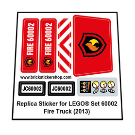 Replacement sticker fits LEGO 60002 - Fire Truck