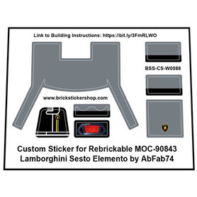 Custom Sticker - Rebrickable MOC 90843 - Lamborghini Sesto Elemento by AbFap74