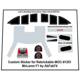 Custom Sticker - Rebrickable MOC 91351 - McLaren F1 by AbFap74