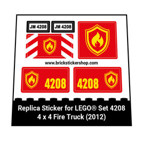 Replacement Sticker for Set 4208 - 4 x 4 Fire Truck