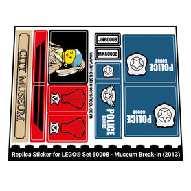 Replacement sticker fits LEGO 60008 - Museum Break-in