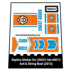 Replacement Sticker for Set 60012 - 4X4 & Diving Boat