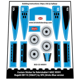 Rebrickable MOC 95591 - Bugatti EB110 (SS & GT) (Blue Version) by SFH_bricks