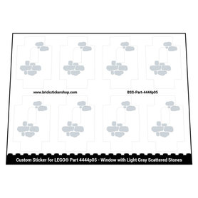 Custom Stickers fits LEGO Part 4444p05 - Window with Light Gray Scattered Stones