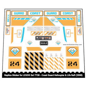 Replacement Sticker for Set 7738 - Coast Guard Helicopter & Life Raft