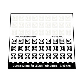 Sticker Sheet for LEGO Train Logo's - SJ (8mm)