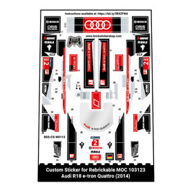 Custom Sticker - Rebrickable MOC 103123 - Audi R18 e-tron Quattro