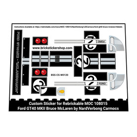 Custom Sticker - Rebrickable MOC 108015 - Ford GT40 MKII 'Bruce McLaren' by NardVerbong Carmocs