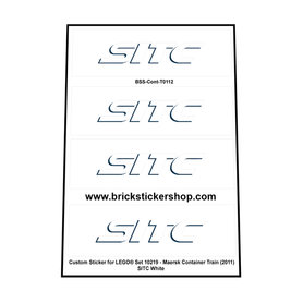 Custom Stickers fits LEGO - Maersk Container Train - SITC White 20 ft