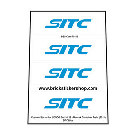 Custom Stickers fits LEGO - Maersk Container Train - SITC Blue 20 ft