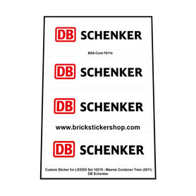 Custom Stickers fits LEGO - Maersk Container Train - DB Schenker 20 ft