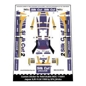 Custom Sticker - Rebrickable MOC 110091 - Jaguar XJR-9 LM 1988 by SFH_Bricks