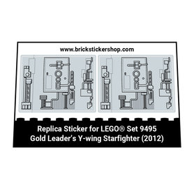 Replacement sticker fits LEGO 9495 - Gold Leader's Y-Wing Starfighter