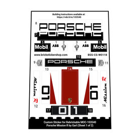 Custom Sticker - Rebrickable MOC 103540 - Porsche Mission R by Garl