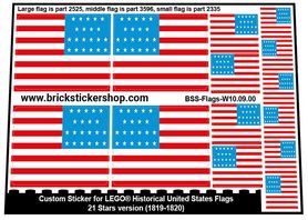 Custom Stickers fits LEGO Flags - 21 Stars Version (1819-1820)