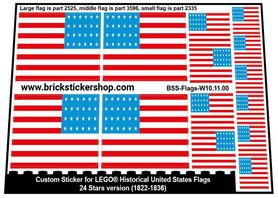 Custom Sticker - Flags - 24 Stars Version (1822-1836)