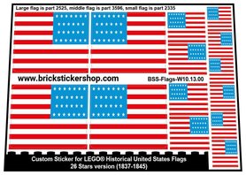 Custom Sticker - Flags - 26 Stars Version (1837-1845)