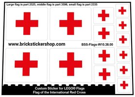 Custom Stickers for LEGO Flags - Flag of the International Red Cross
