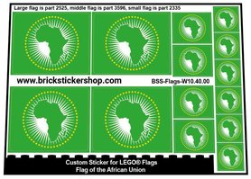Custom Stickers for LEGO Flags - Flag of the African Union