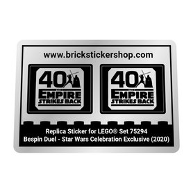 Replacement Sticker Lego 75294 - Bespin Duel - Star Wars Celebration Exclusive
