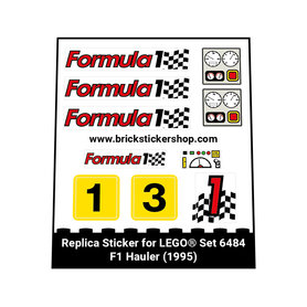 Replacement Sticker Lego 6484 - F1 Hauler