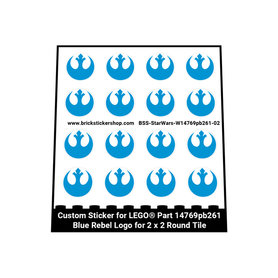Stickers for Part 14769pb261 - Blue Rebel Logo for 2 x 2 Round Tile