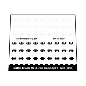Sticker Sheet for LEGO Train Logo's - SBB (8mm)