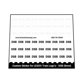 Sticker Sheet for LEGO Train Logo's - DSB (8mm)