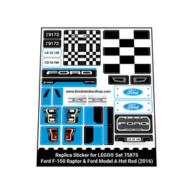 Replacement sticker Lego 75875 - Ford F-150 Raptor & Ford Model A Hot Rod